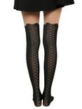 LOVEsick Clock Back Lace-Up Faux Thigh High Tights, , alternate