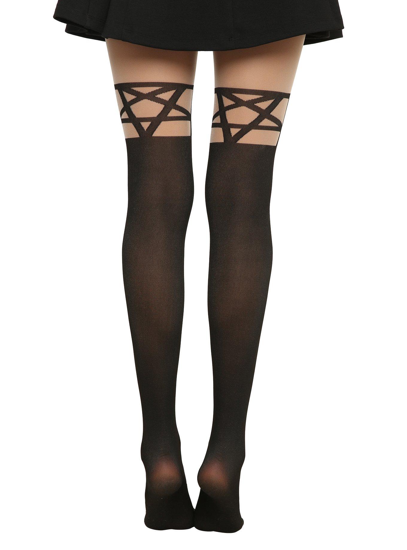 Dark Days Faux Thigh High Tights, , alternate