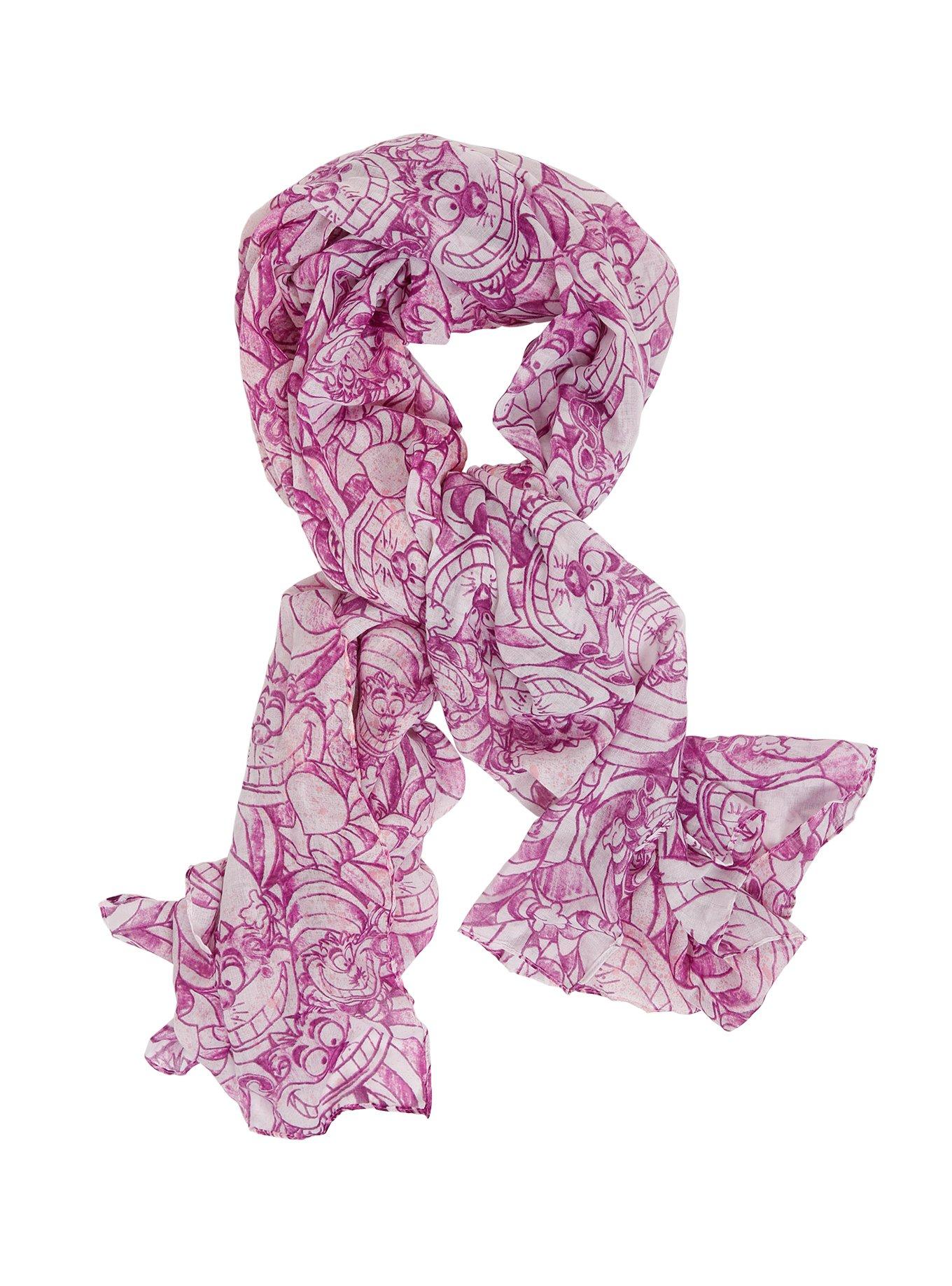 Disney Alice In Wonderland Cheshire Cat Print Oblong Scarf, , alternate