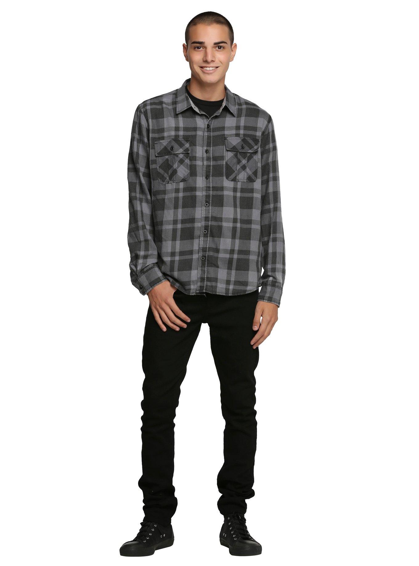 XXX RUDE Anti-Social 13 Plaid Woven, CHARCOAL, alternate