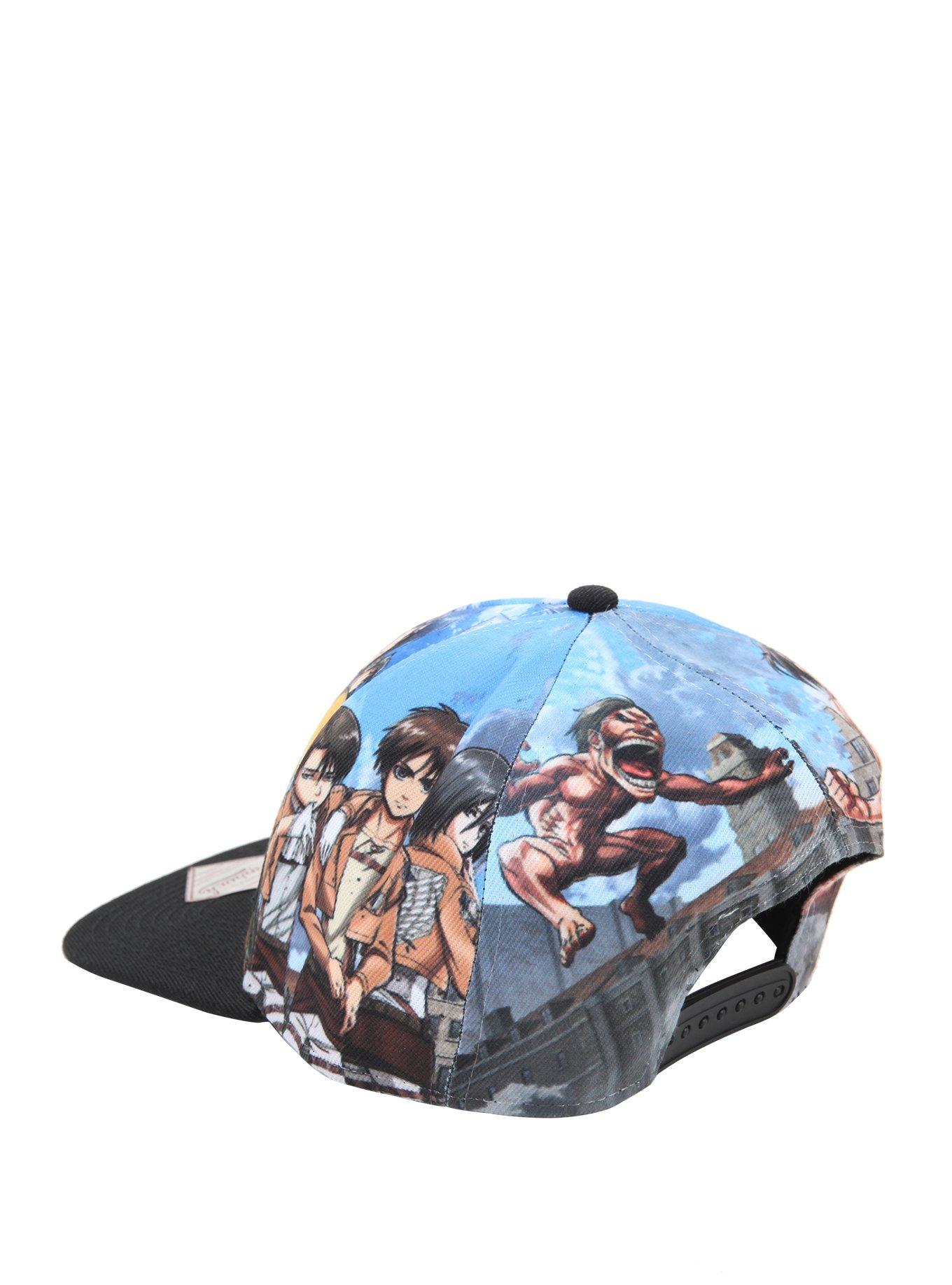 Attack On Titan Allover Sublimation Snapback Hat, , alternate