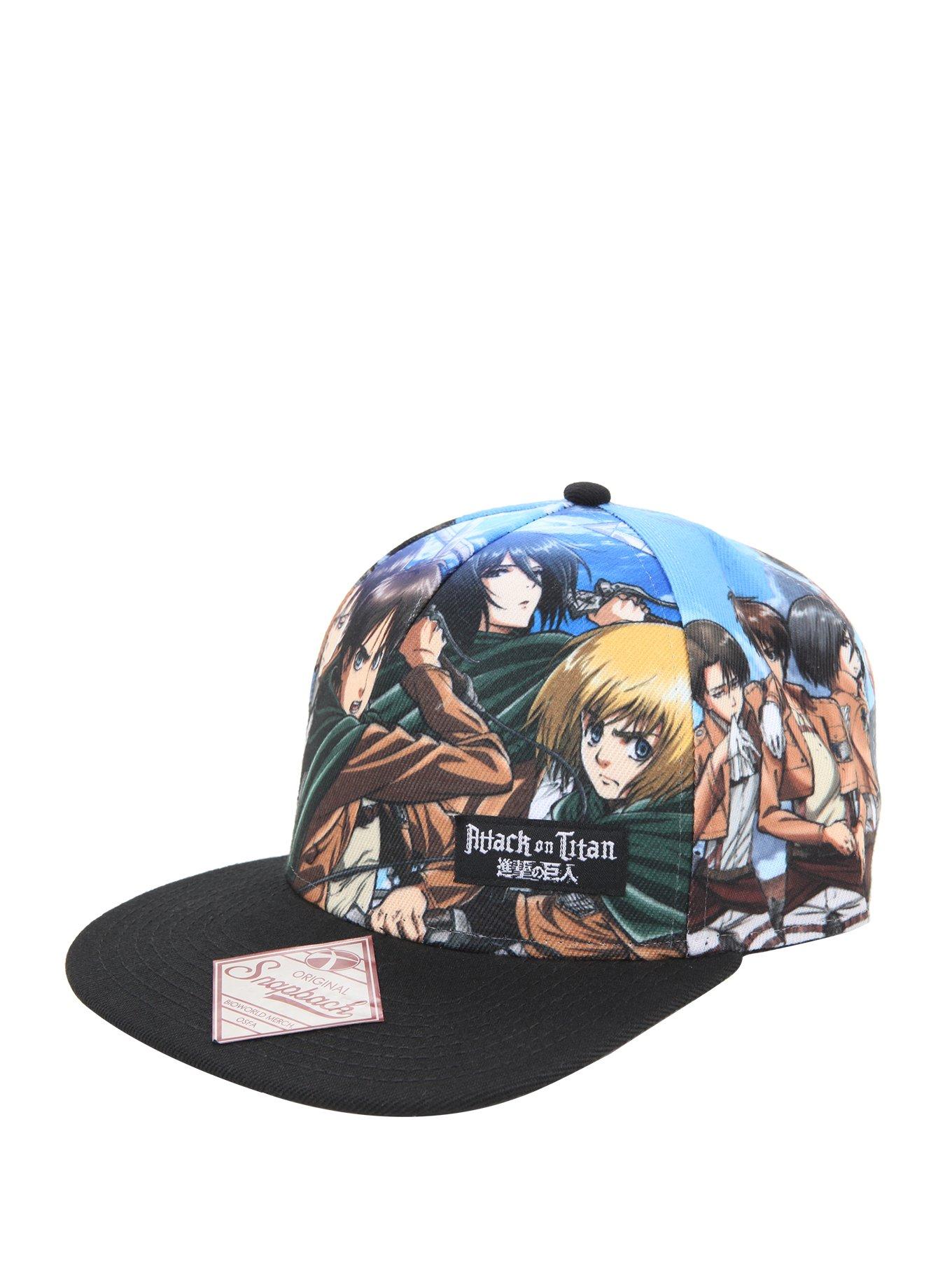 Attack On Titan Allover Sublimation Snapback Hat, , alternate
