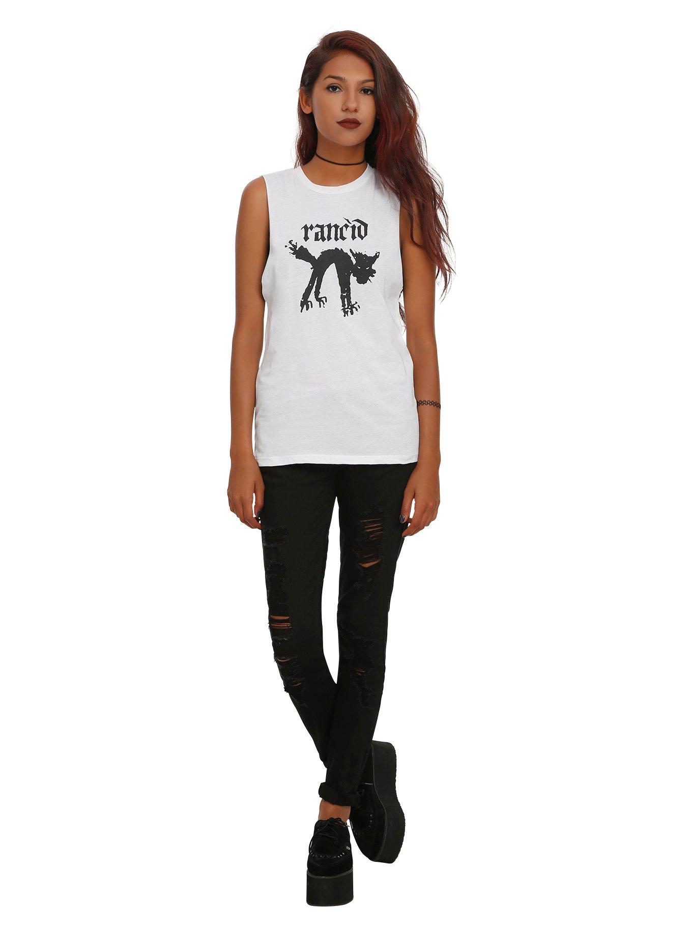 Rancid Black Cat Girls Muscle Top, , alternate