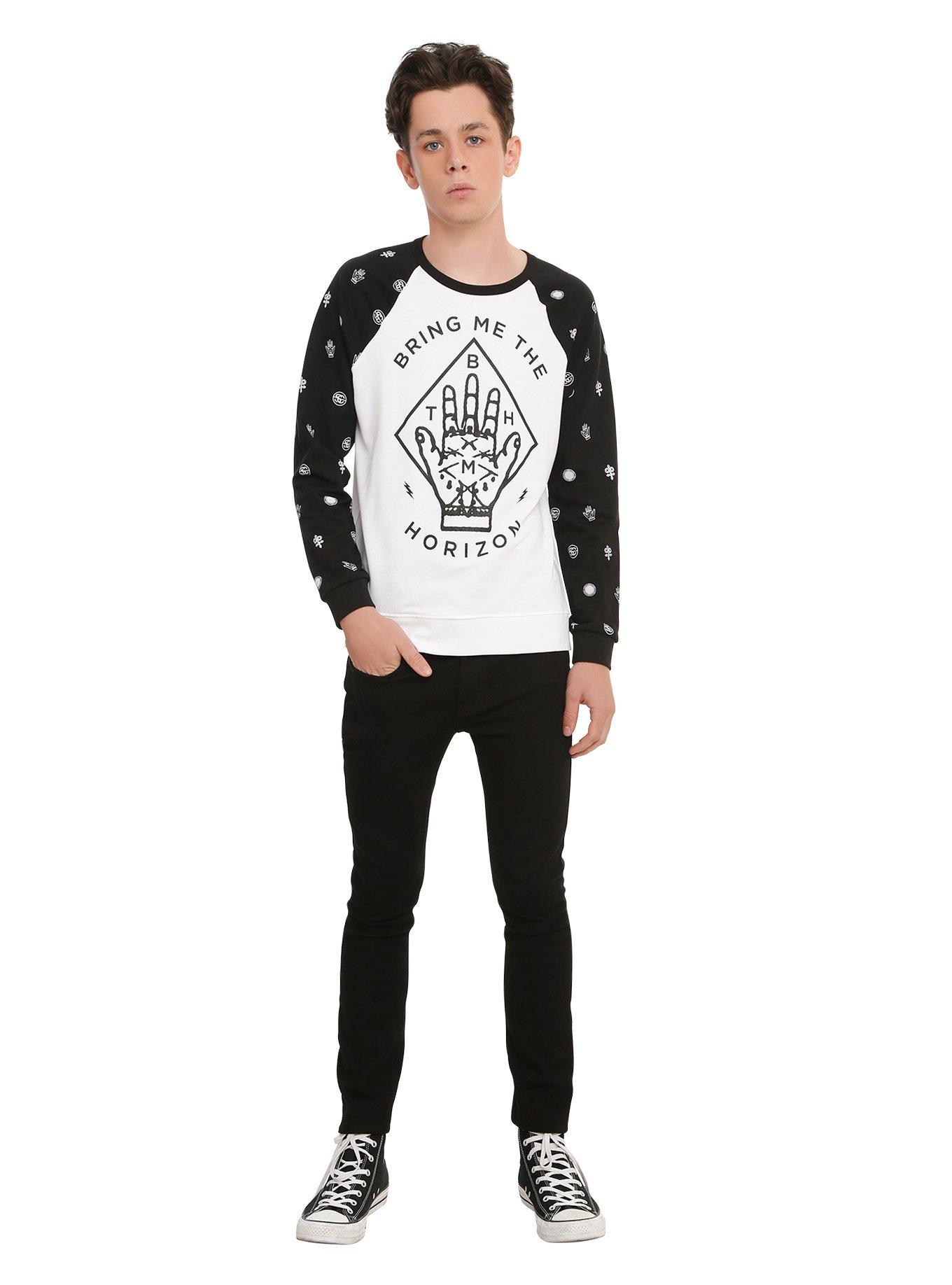 Bring Me The Horizon Diamond Hand Crew Pullover, , alternate