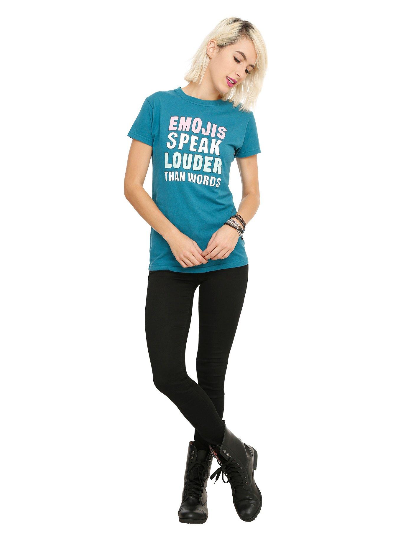 Emojis Speak Louder Than Words Girls T-Shirt, , alternate