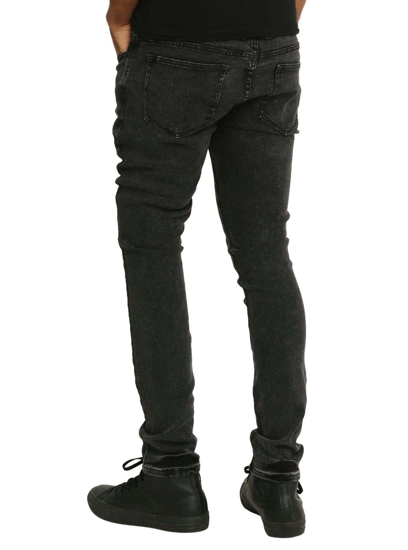 XXX RUDE Black Crinkle Wash Super Skinny Jeans, , alternate