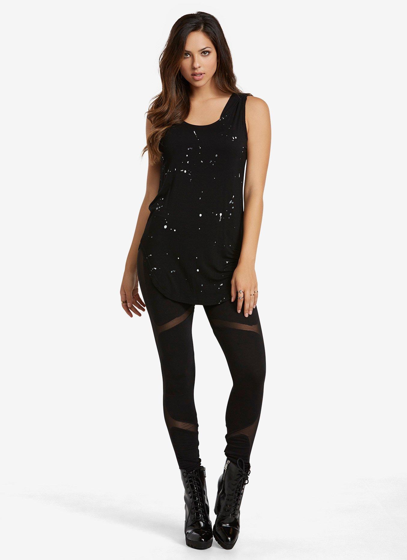 Splattered Hooded Tank Top, , alternate