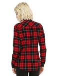 Red Black & White Plaid Woven Button-Up, , alternate