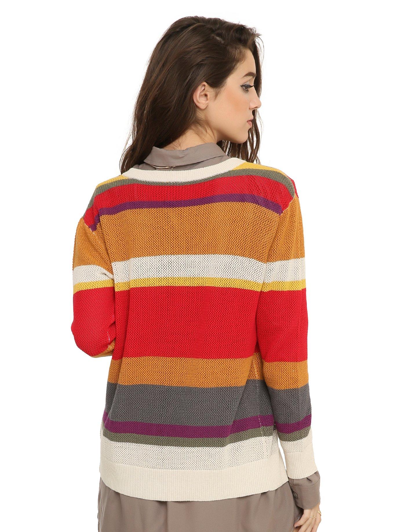 Doctor Who Fourth Doctor Striped Girls Cardigan, , alternate