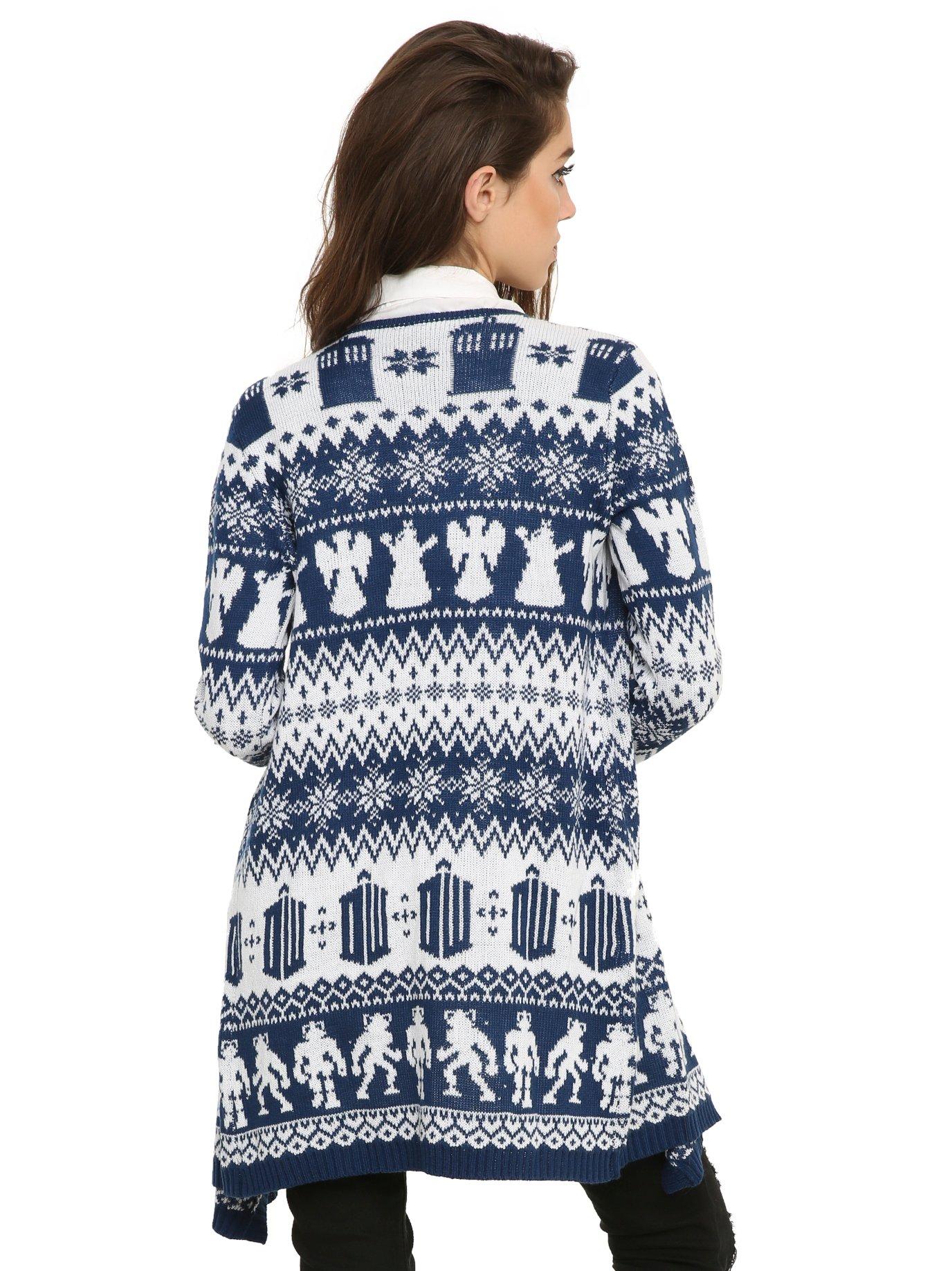 Doctor Who Fair Isle Girls Open Cardigan, , alternate