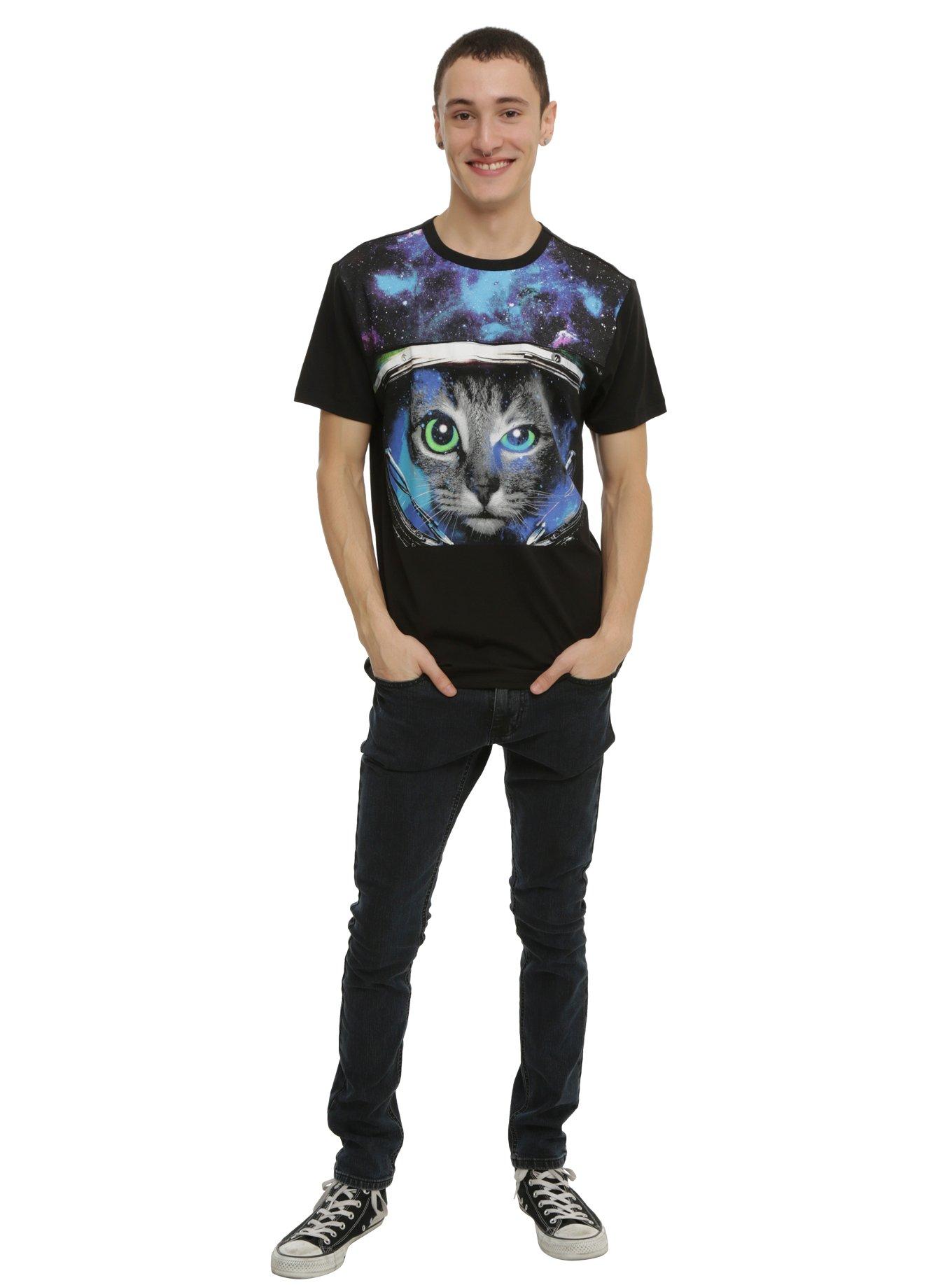 Astronaut Cat Space T-Shirt, , alternate