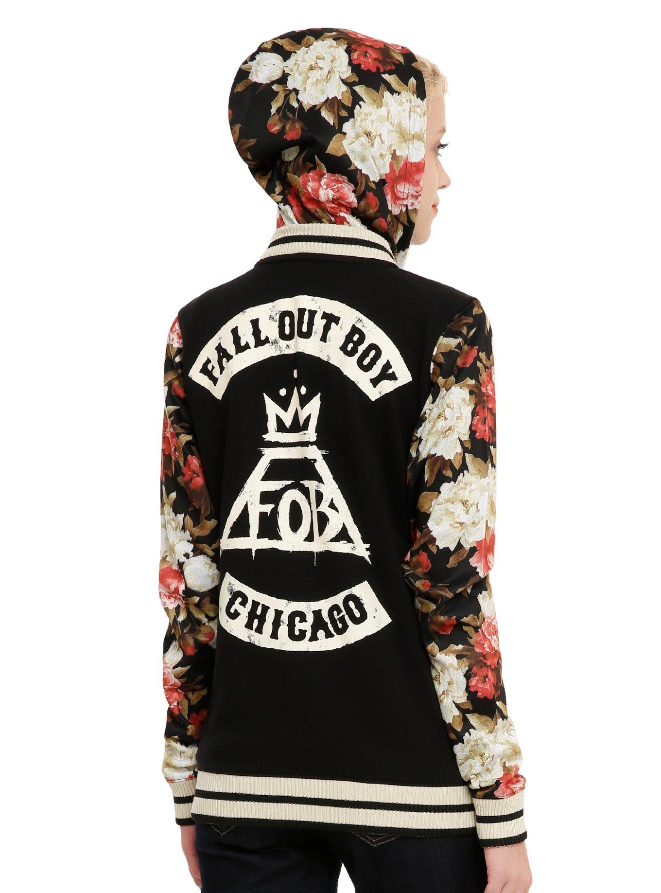Fall Out Boy Floral Girls Varsity Hoodie, , alternate
