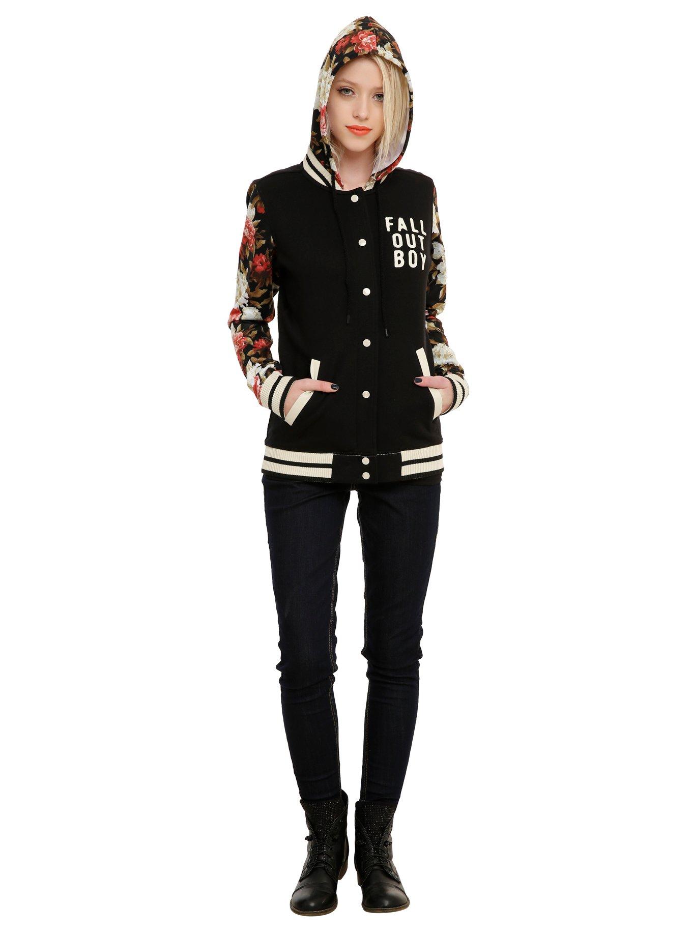 Fall Out Boy Floral Girls Varsity Hoodie, , alternate