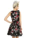Black & Red Floral Ruffle Dress, , alternate