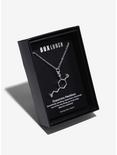 Sterling Silver-Plated Dopamine Molecular Structure Necklace, , alternate