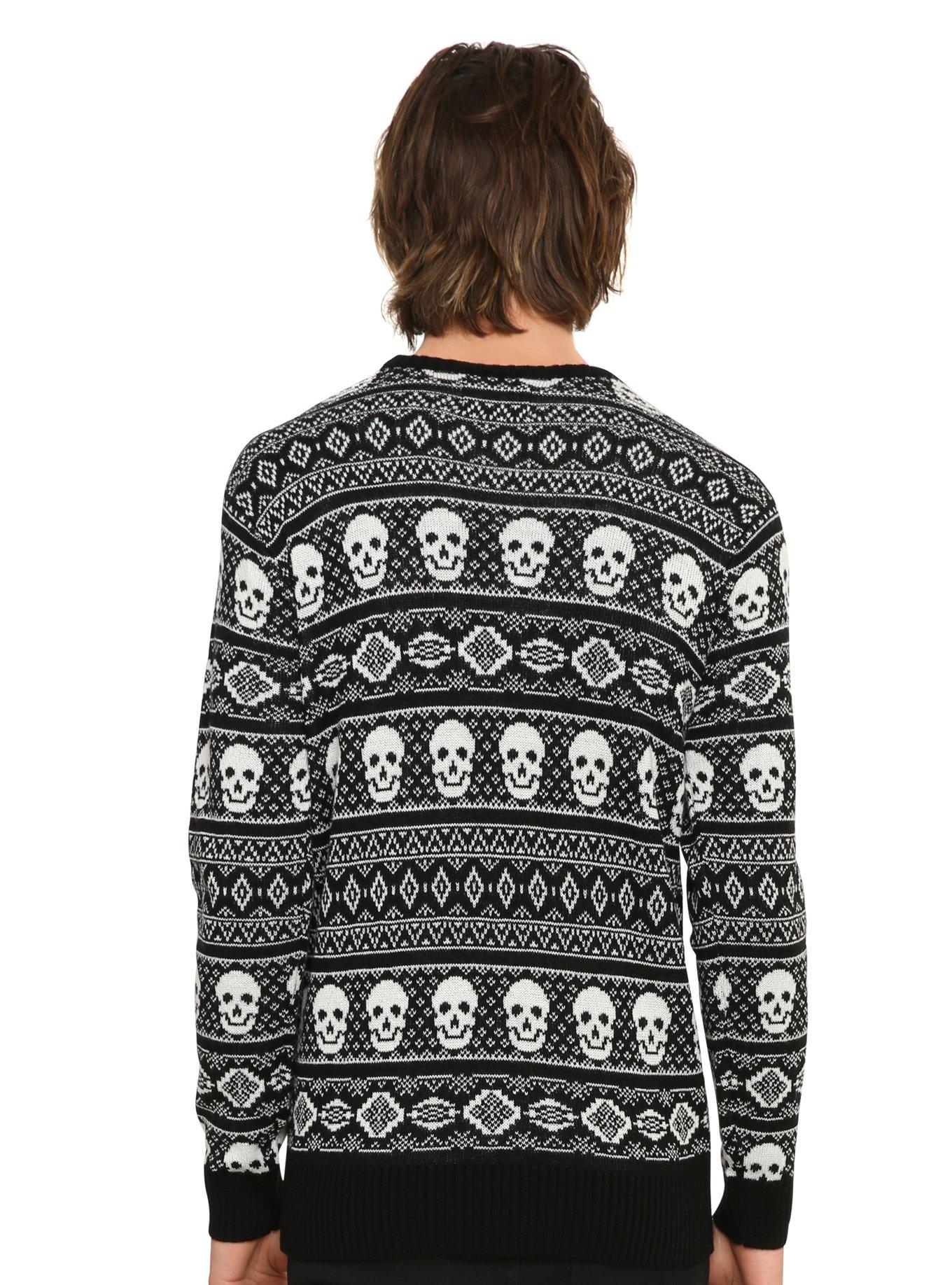 XXX RUDE Skull Intarsia Sweater, , alternate