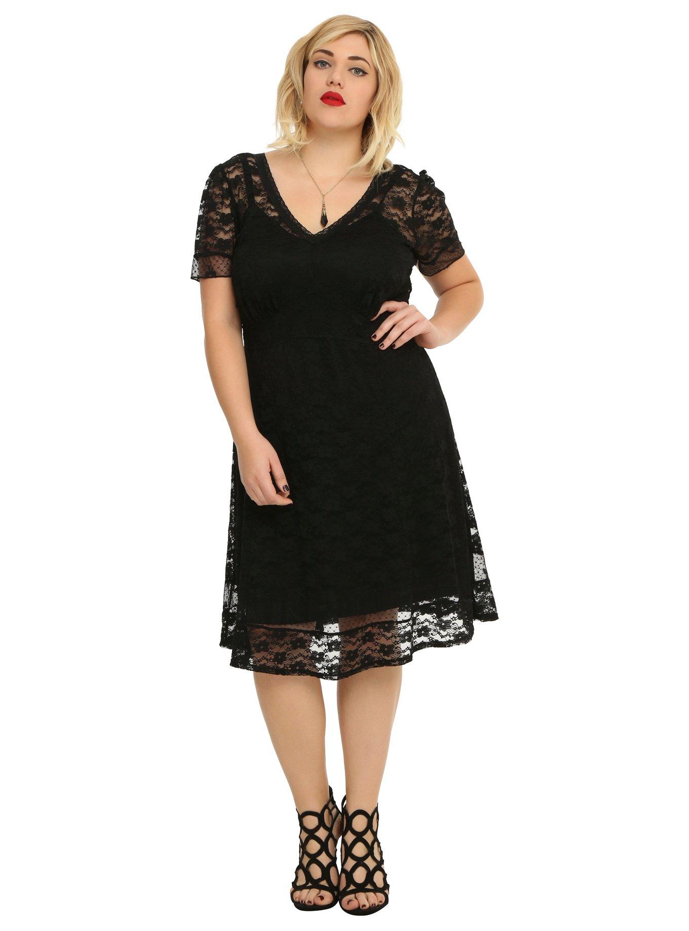 Royal Bones By Tripp Black Lace Dress Plus Size, , alternate