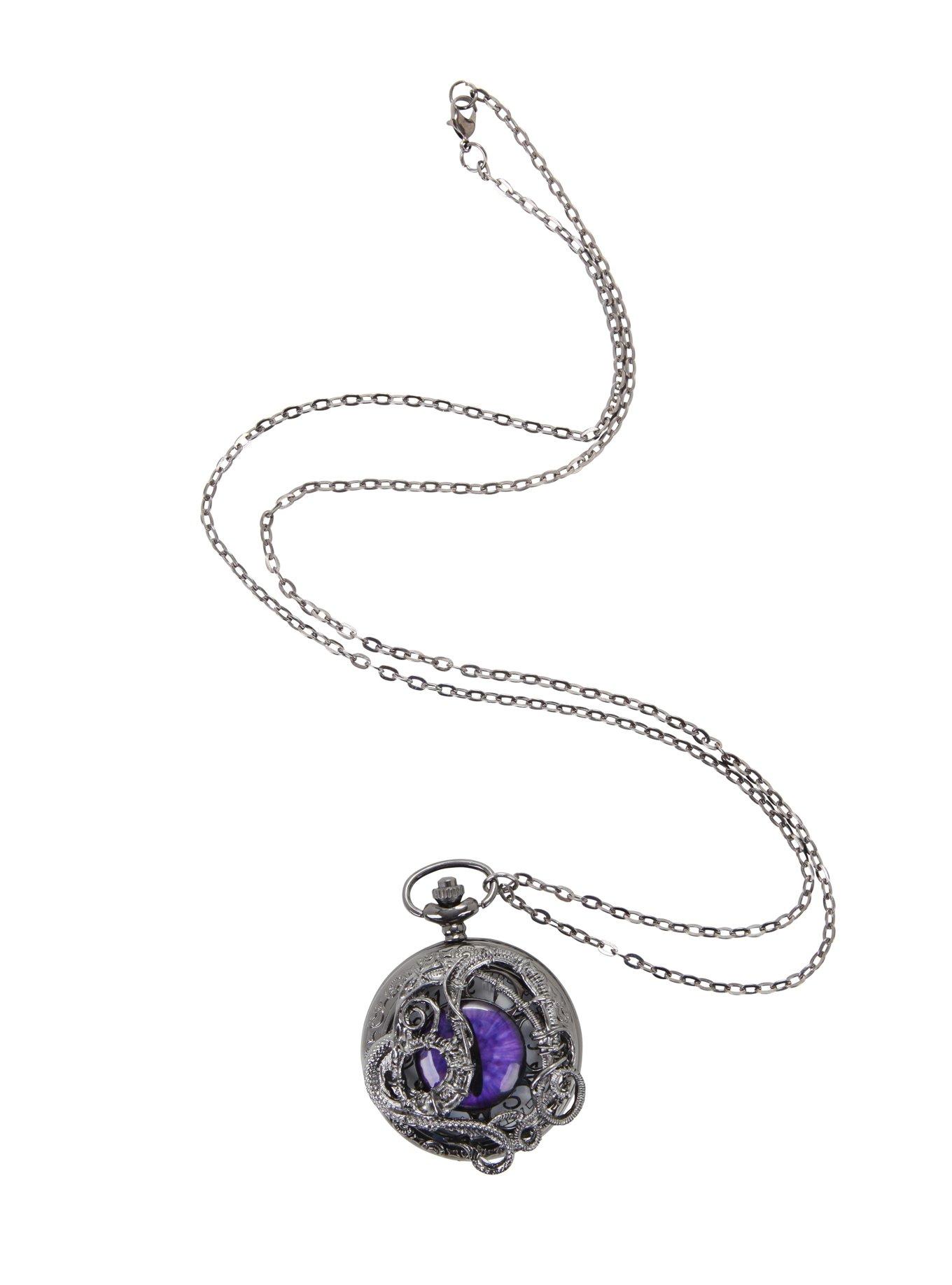 Lovesick Purple Dragon Eye Pocket Watch, , alternate