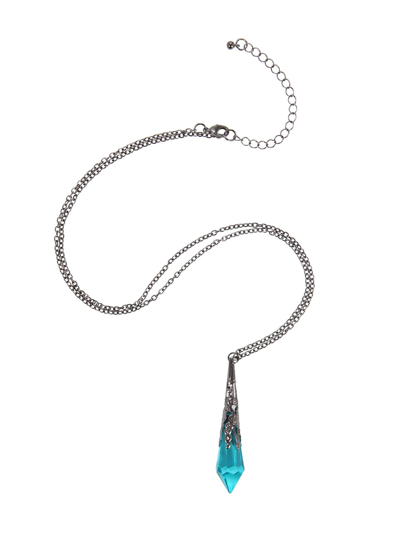 Hematite & Teal Crystal Necklace, , alternate
