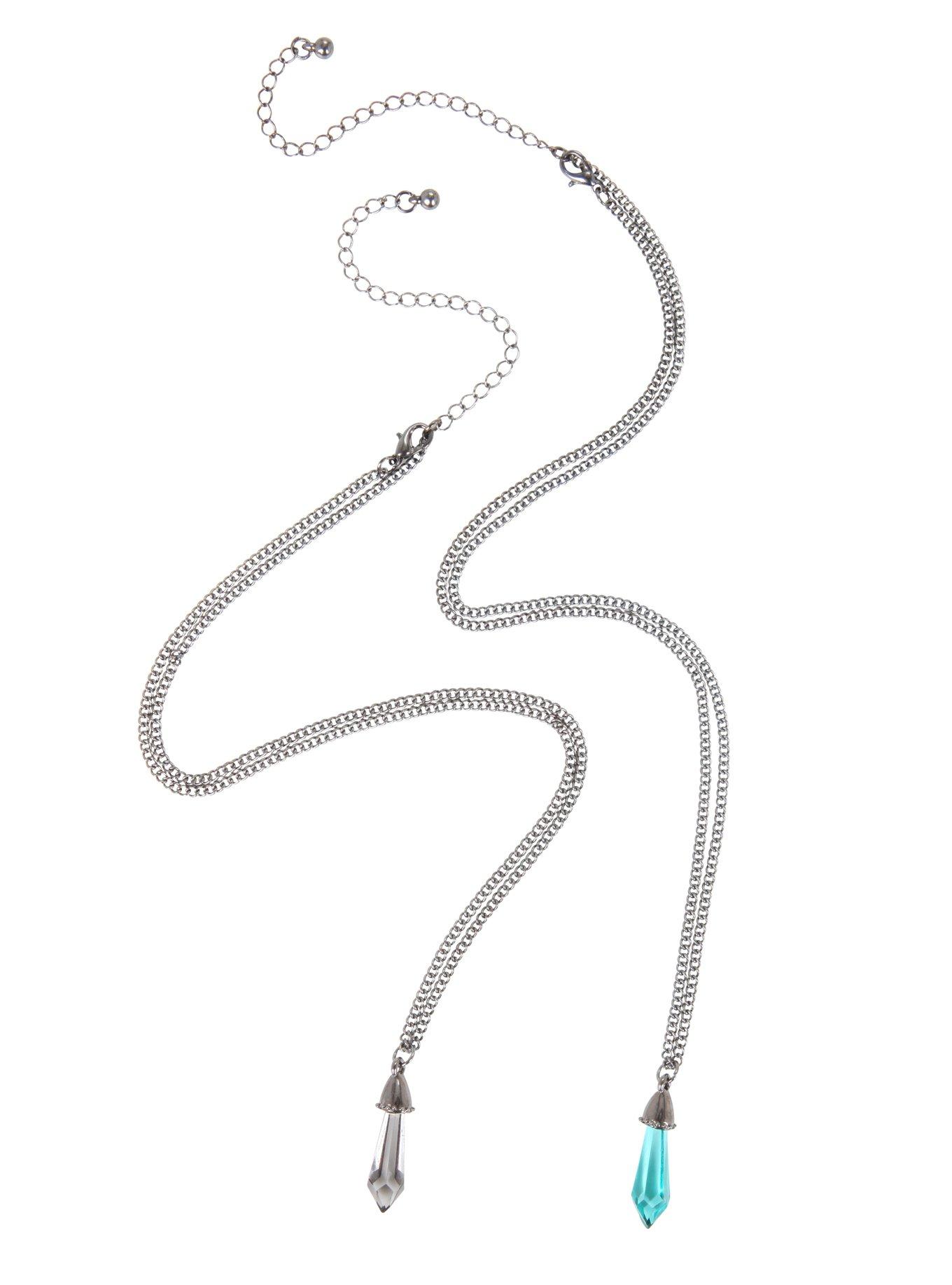 Teal & Smoke Crystal Necklace Set, , alternate