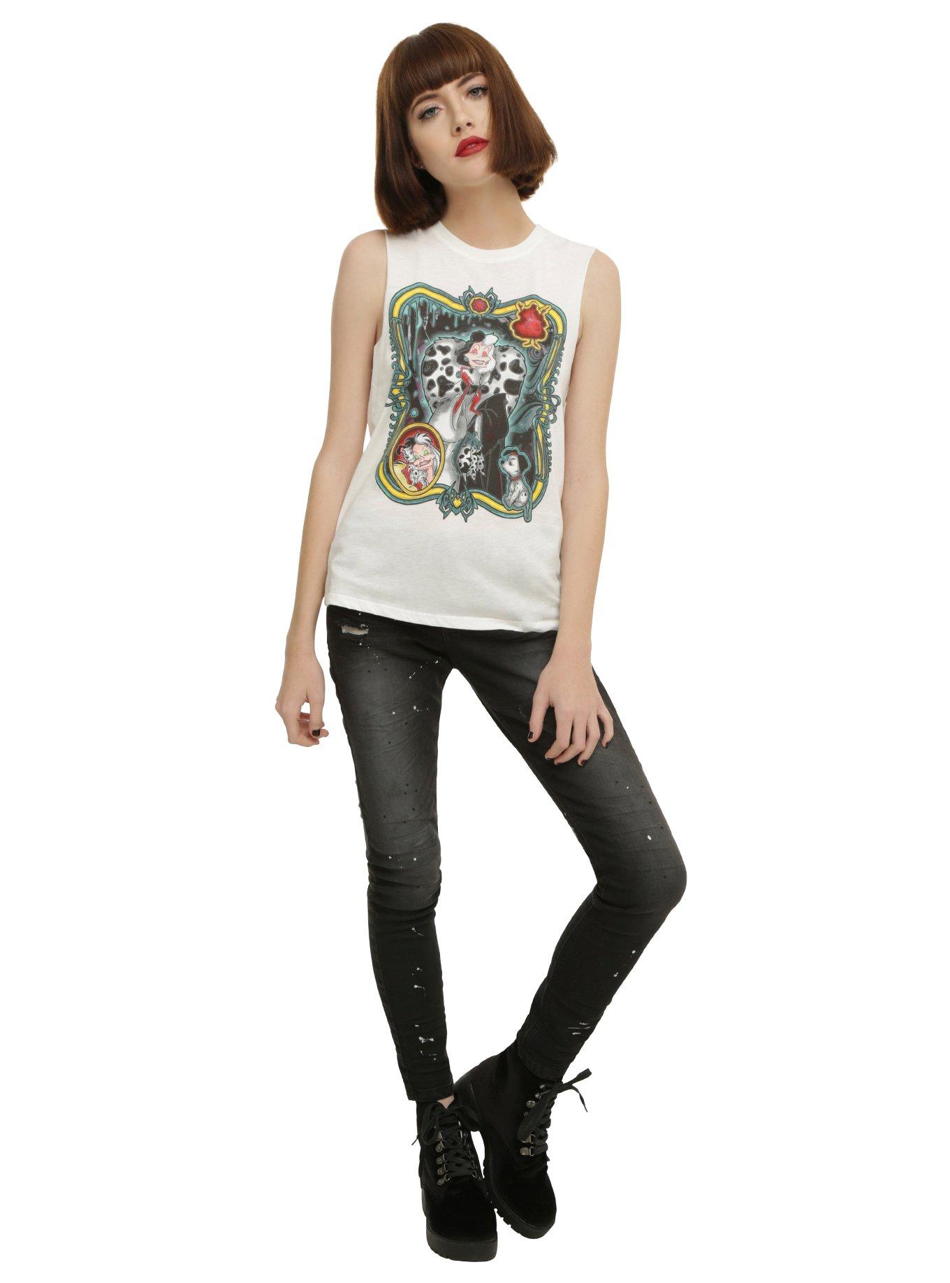 Disney 101 Dalmatians Cruella Stained Glass Girls Muscle Top, , alternate