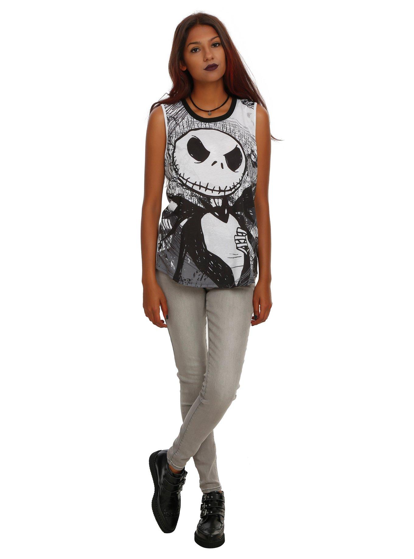 The Nightmare Before Christmas Jack & Sally Girls Muscle Top, MULTI, alternate