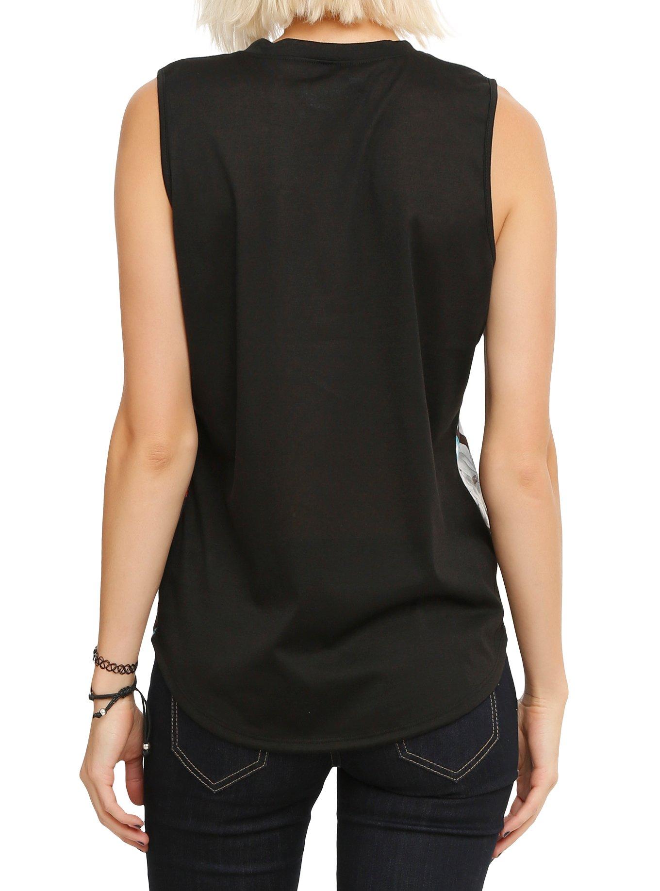 Disney The Little Mermaid Floral Ariel Sketch Girls Muscle Top, , alternate