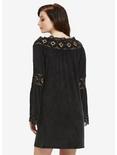 Crochet Tie-Front Dress, BLACK, alternate