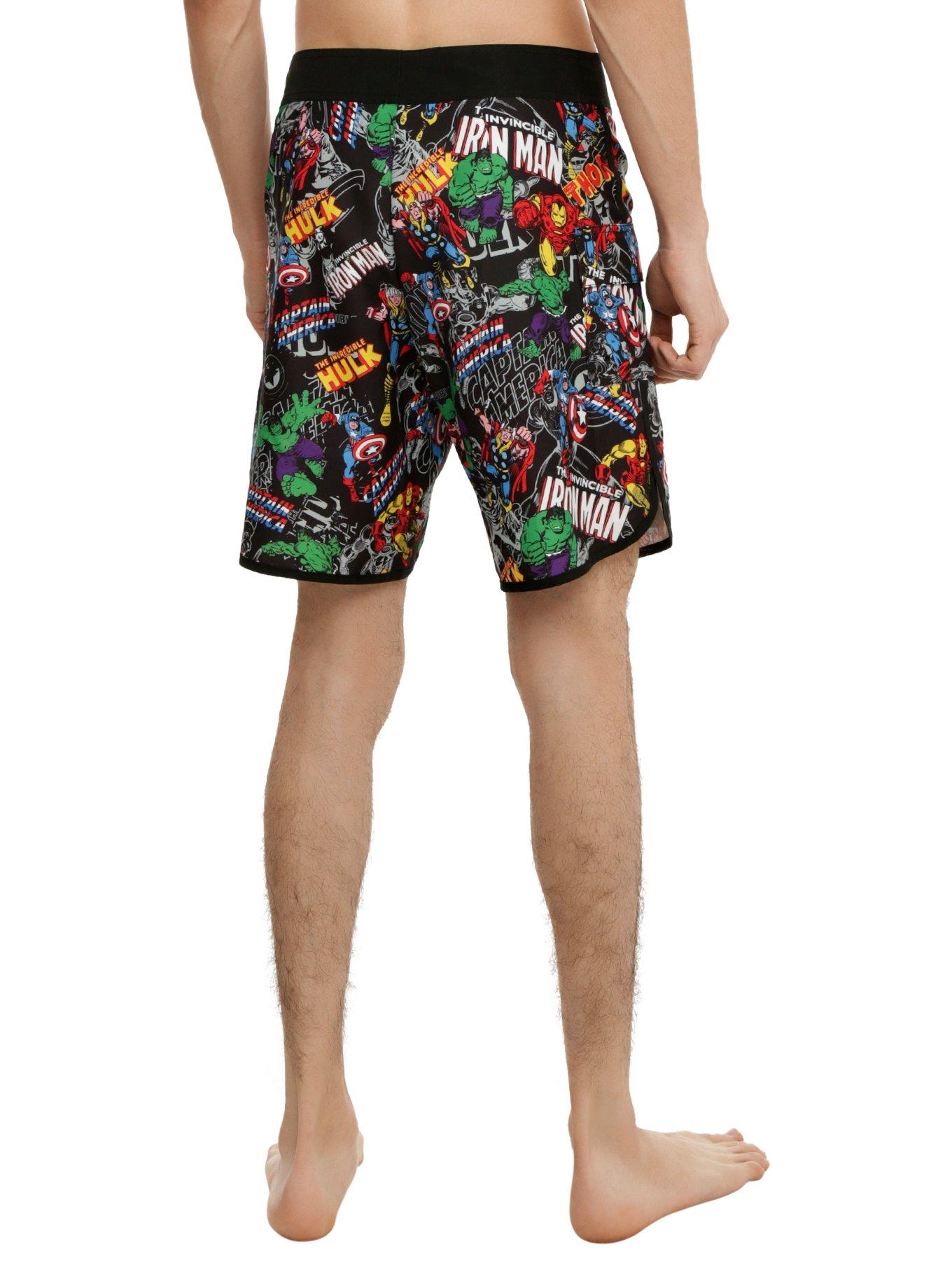 Marvel Allover Print Swim Trunks, , alternate