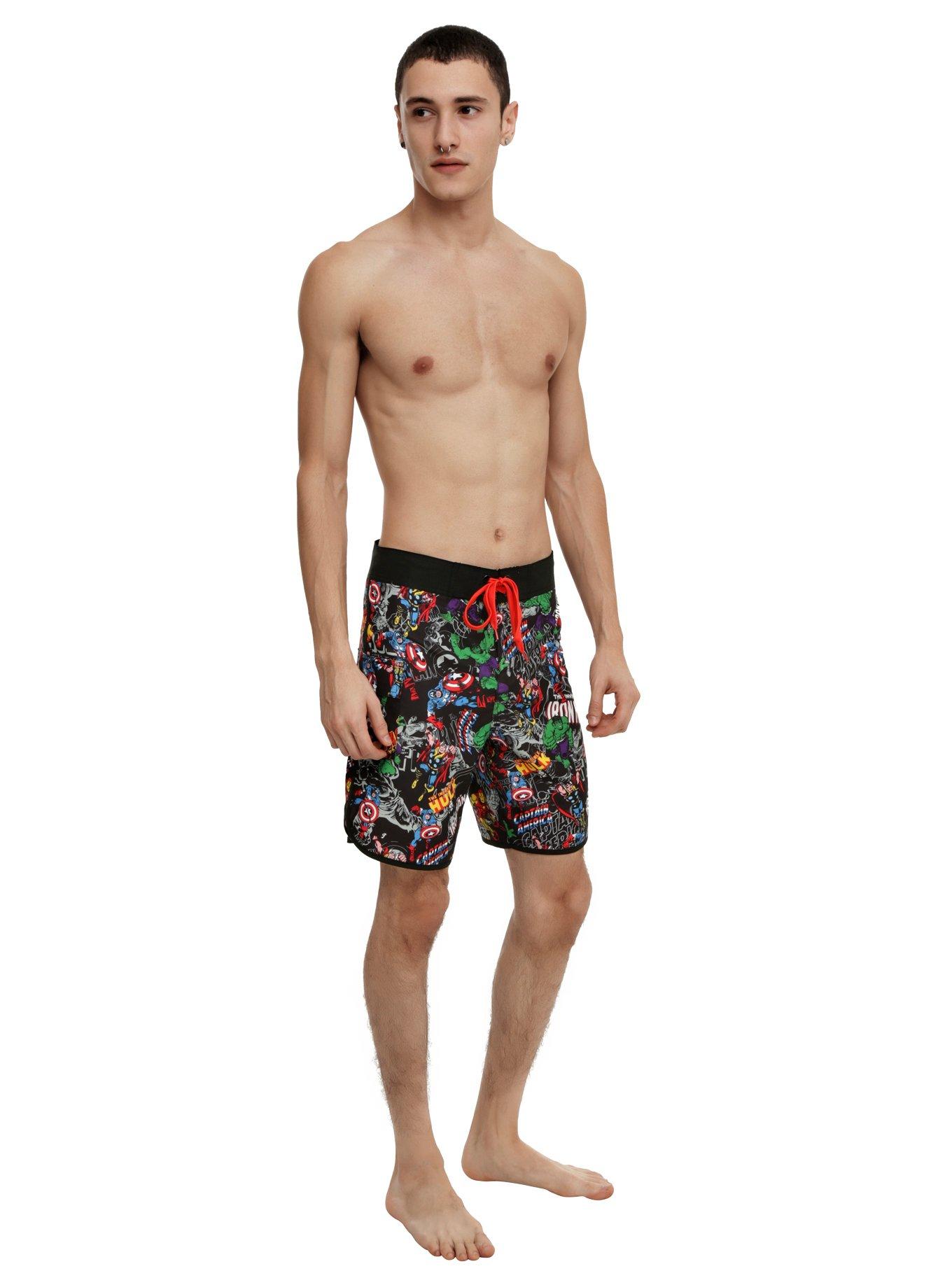 Marvel Allover Print Swim Trunks, , alternate