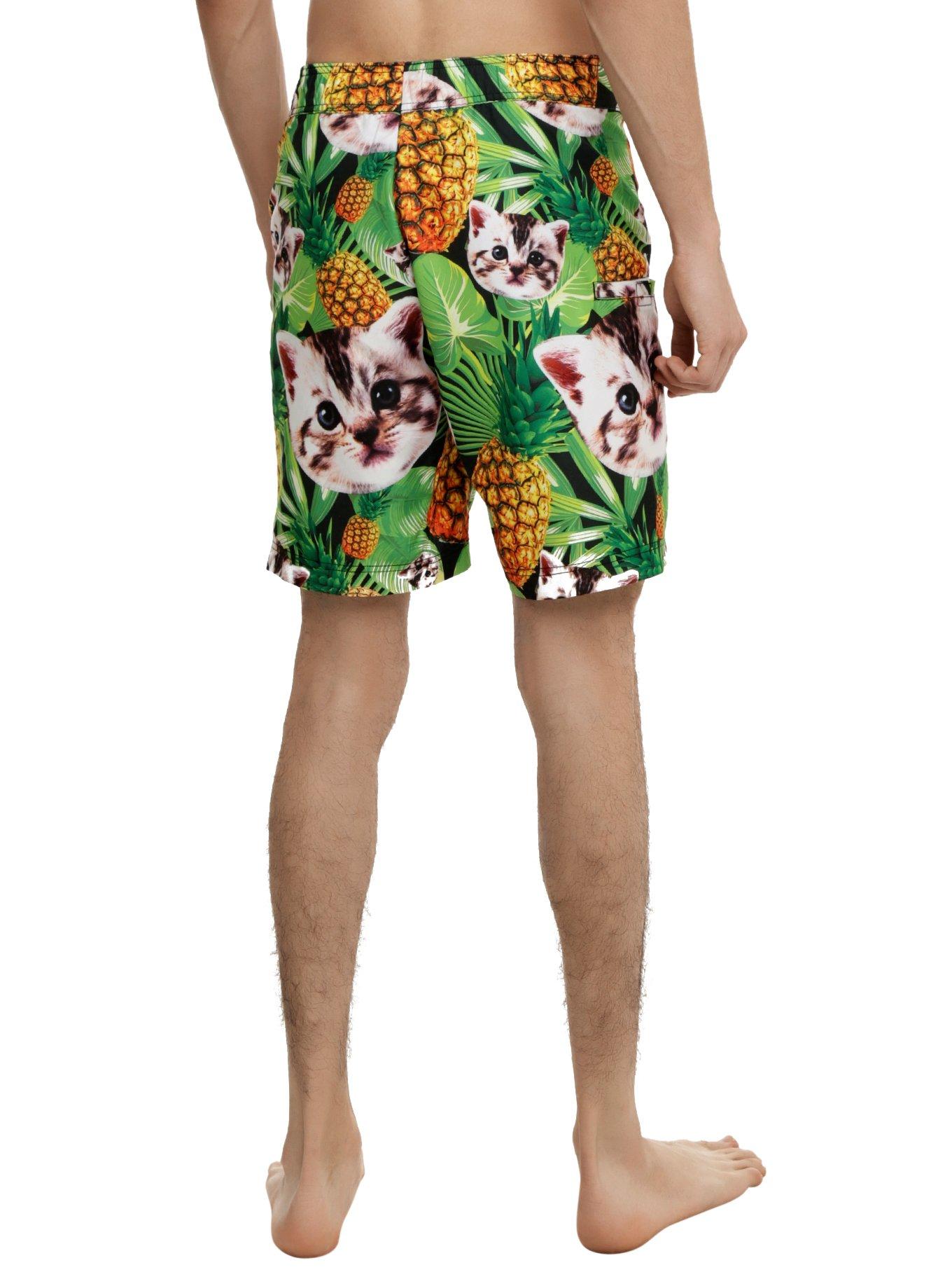 Cats & Pineapples Swim Trunks, , alternate
