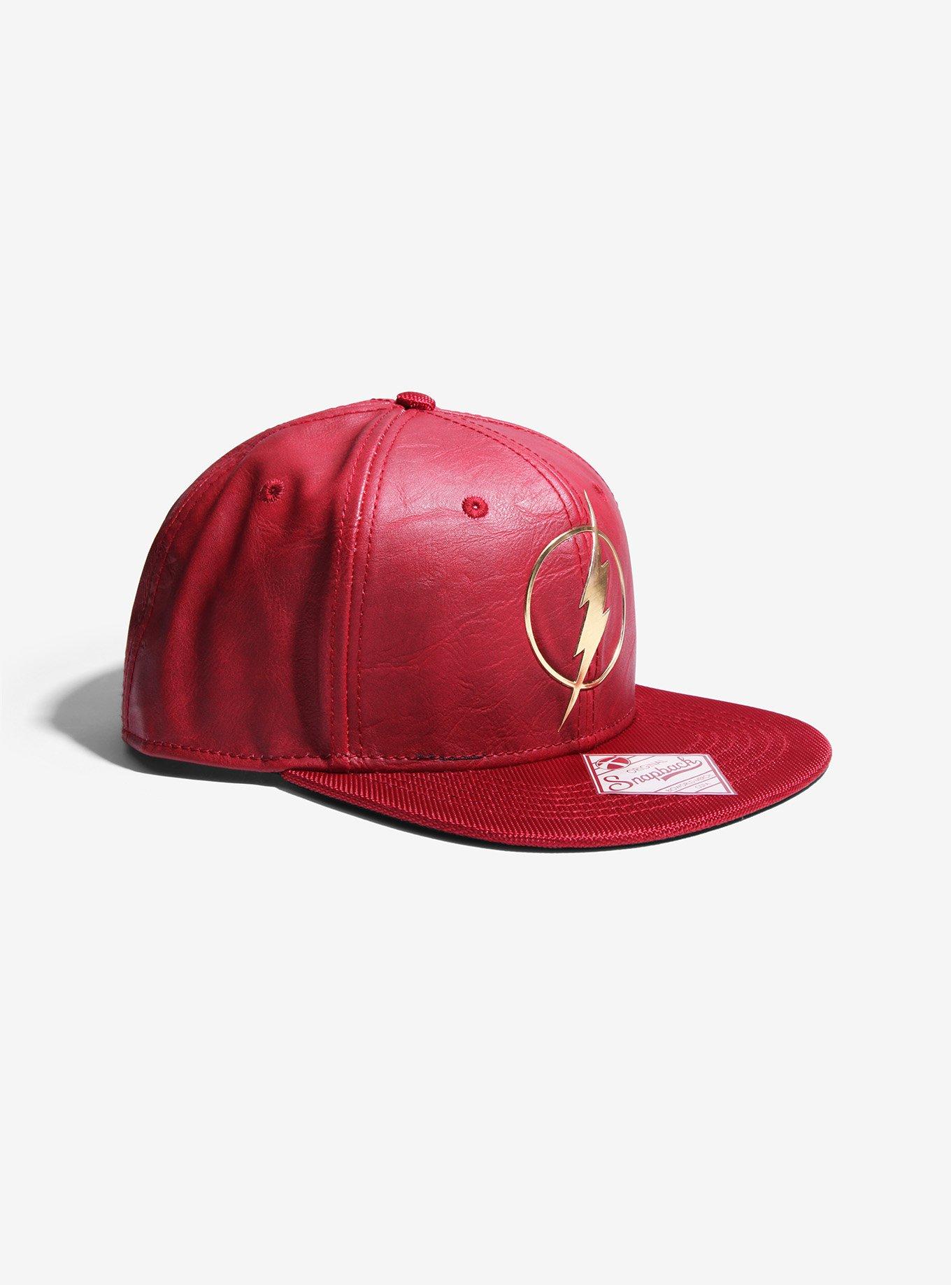 DC Comics The Flash Faux Leather Snapback Hat, , alternate