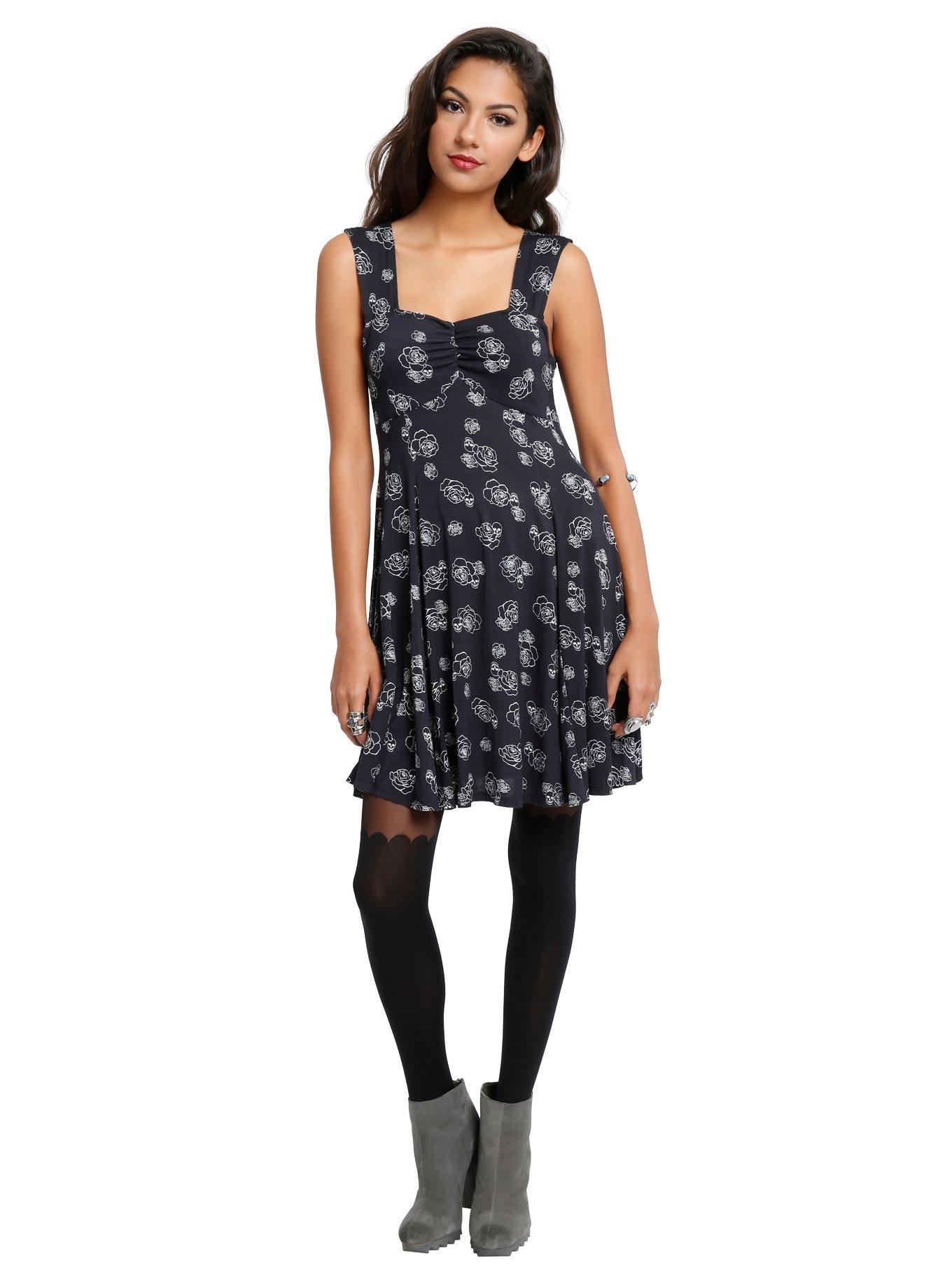 Black & White Floral Dress, , alternate