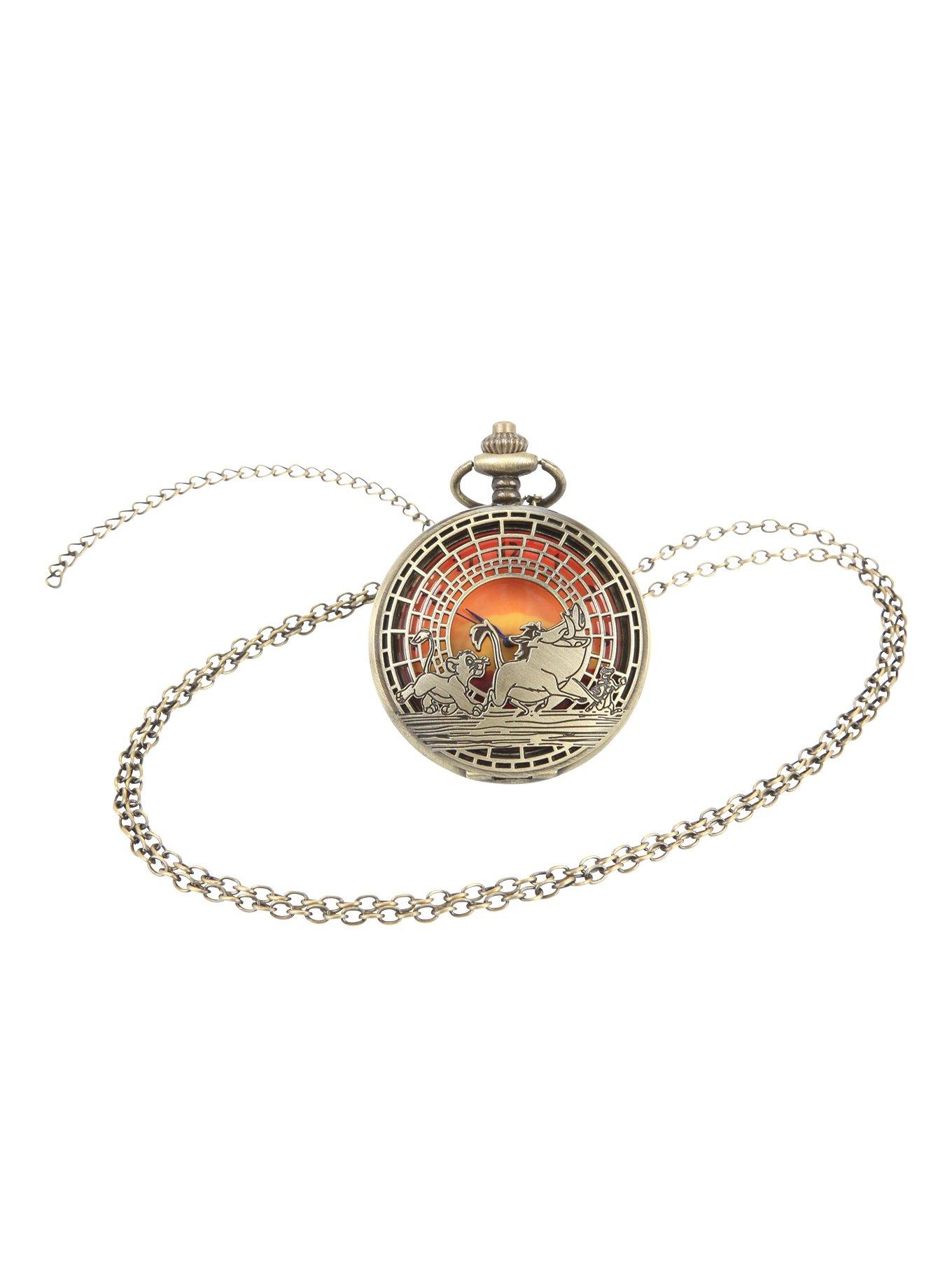 Disney The Lion King Sunset Pocket Watch Necklace, , alternate