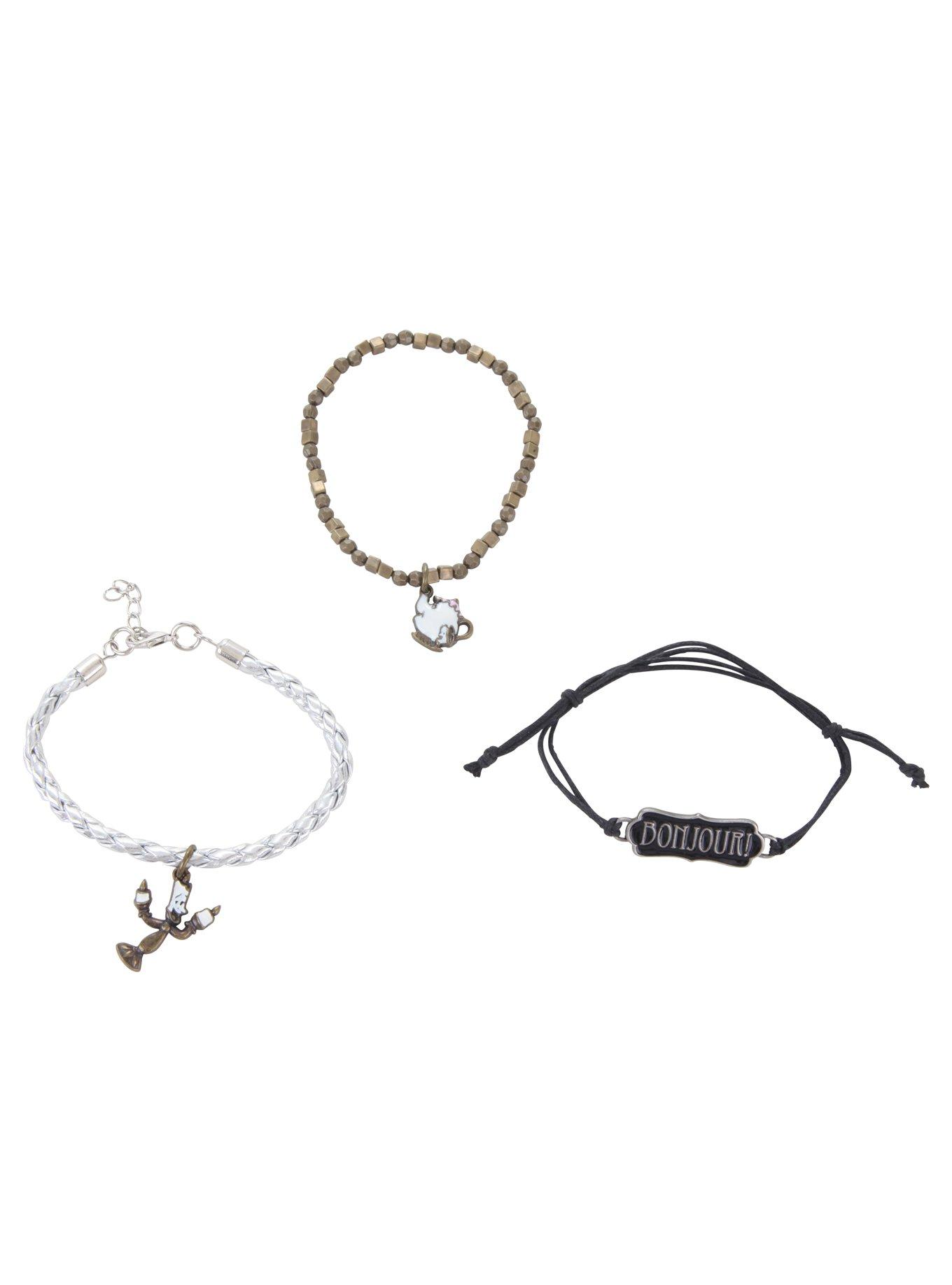 Disney Beauty And The Beast Bonjour Bracelet Set, , alternate