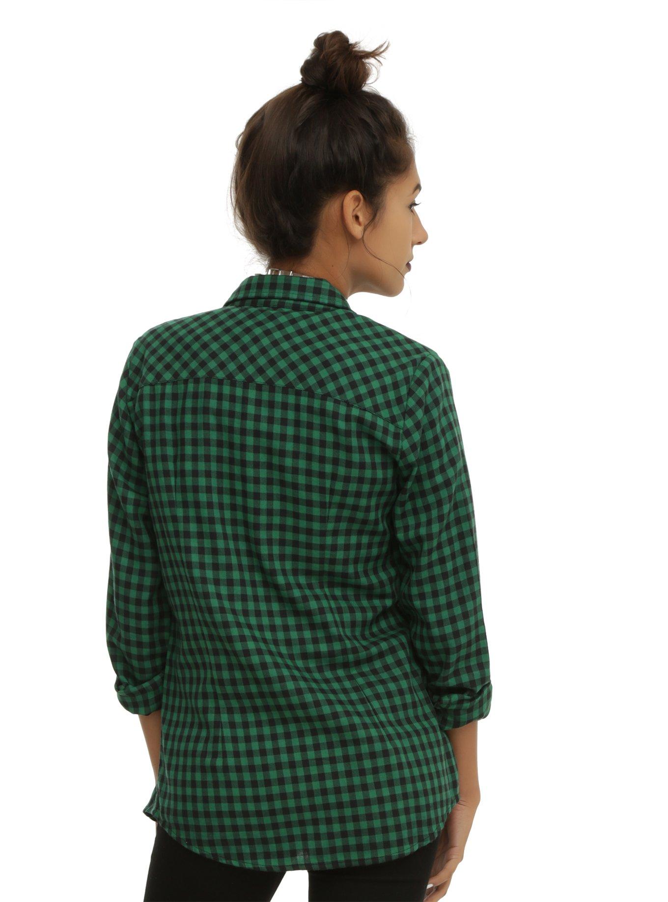 Green Plaid Girls Woven, , alternate