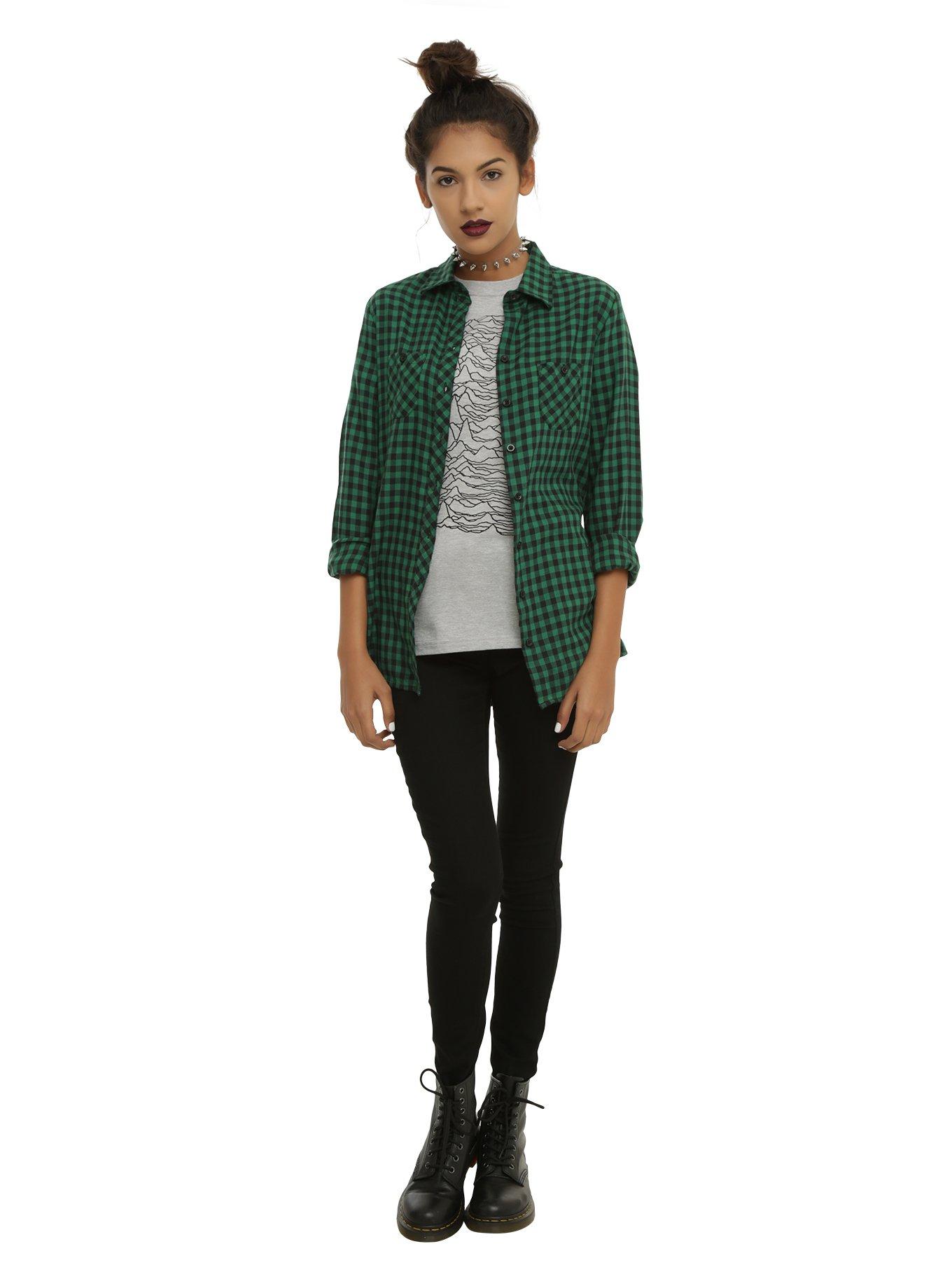 Green Plaid Girls Woven, , alternate
