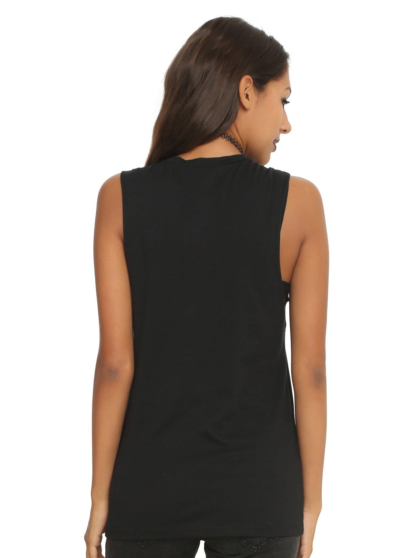 Fall Out Boy Flag Skull Girls Muscle Top, , alternate