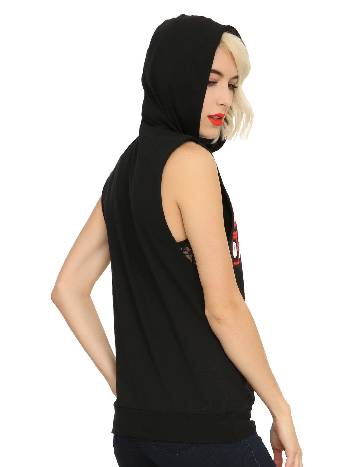 5 Seconds Of Summer Plaid Logo Hooded Girls Muscle Top, , alternate