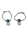 Turquoise & Purple Glitter Pentagram Dreamcatcher Cord Bracelet Set, , alternate