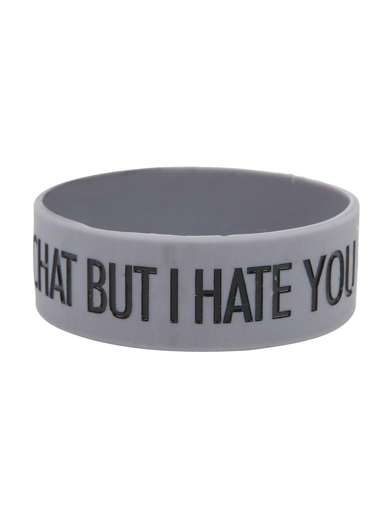 I’d Love To Stay & Chat But… Rubber Bracelet, , alternate