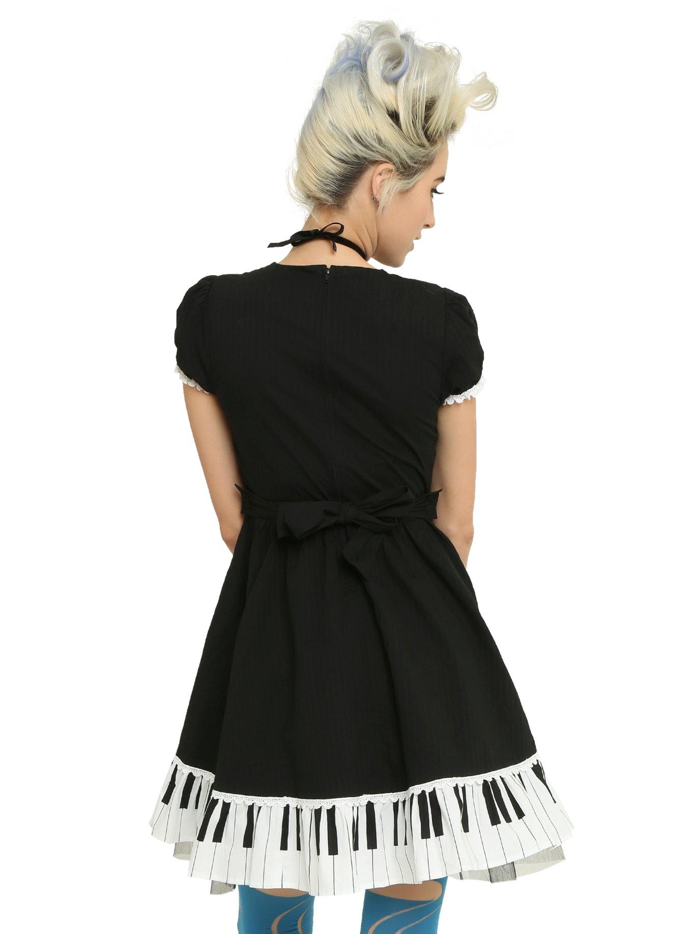 Piano Key Ruffle Dress, , alternate