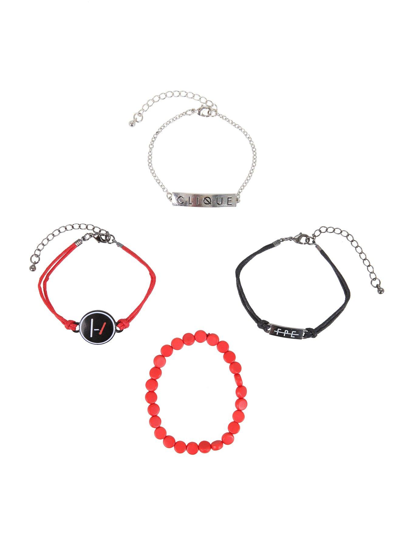 Twenty One Pilots Clique ID Bracelet Set | Hot Topic