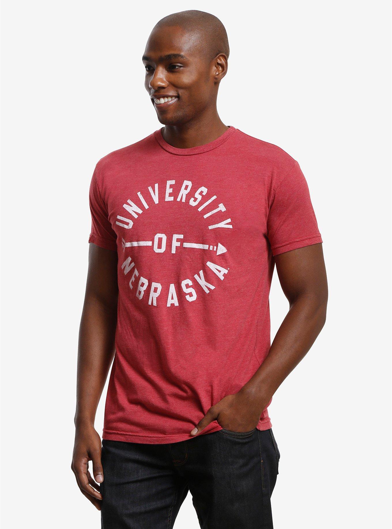 NCAA Distressed University of Nebraska Cornhuskers Logo T-Shirt, , alternate