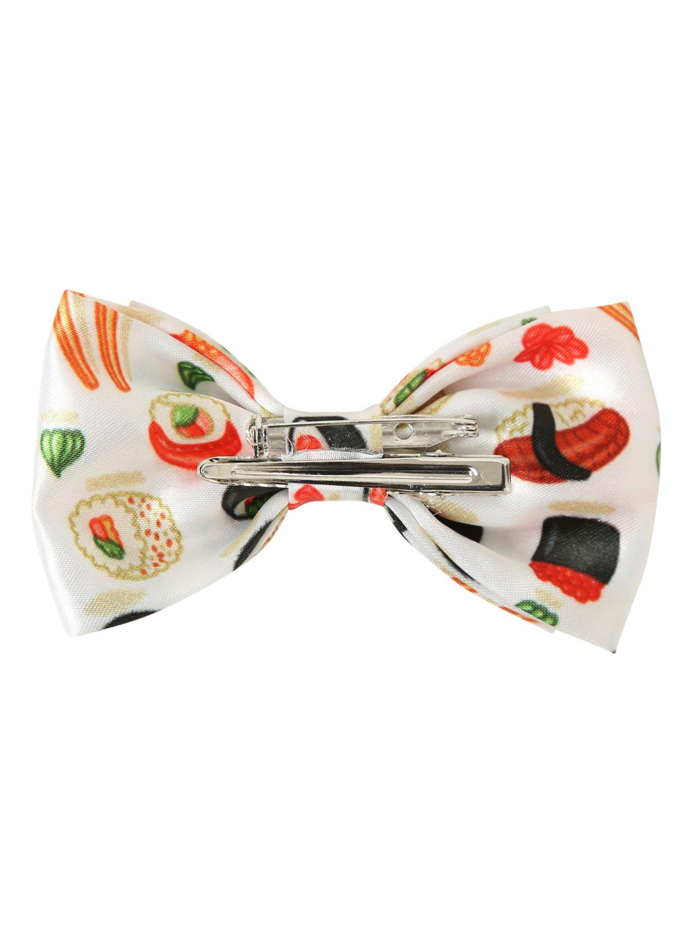 Sushi Print Hair Bow, , alternate