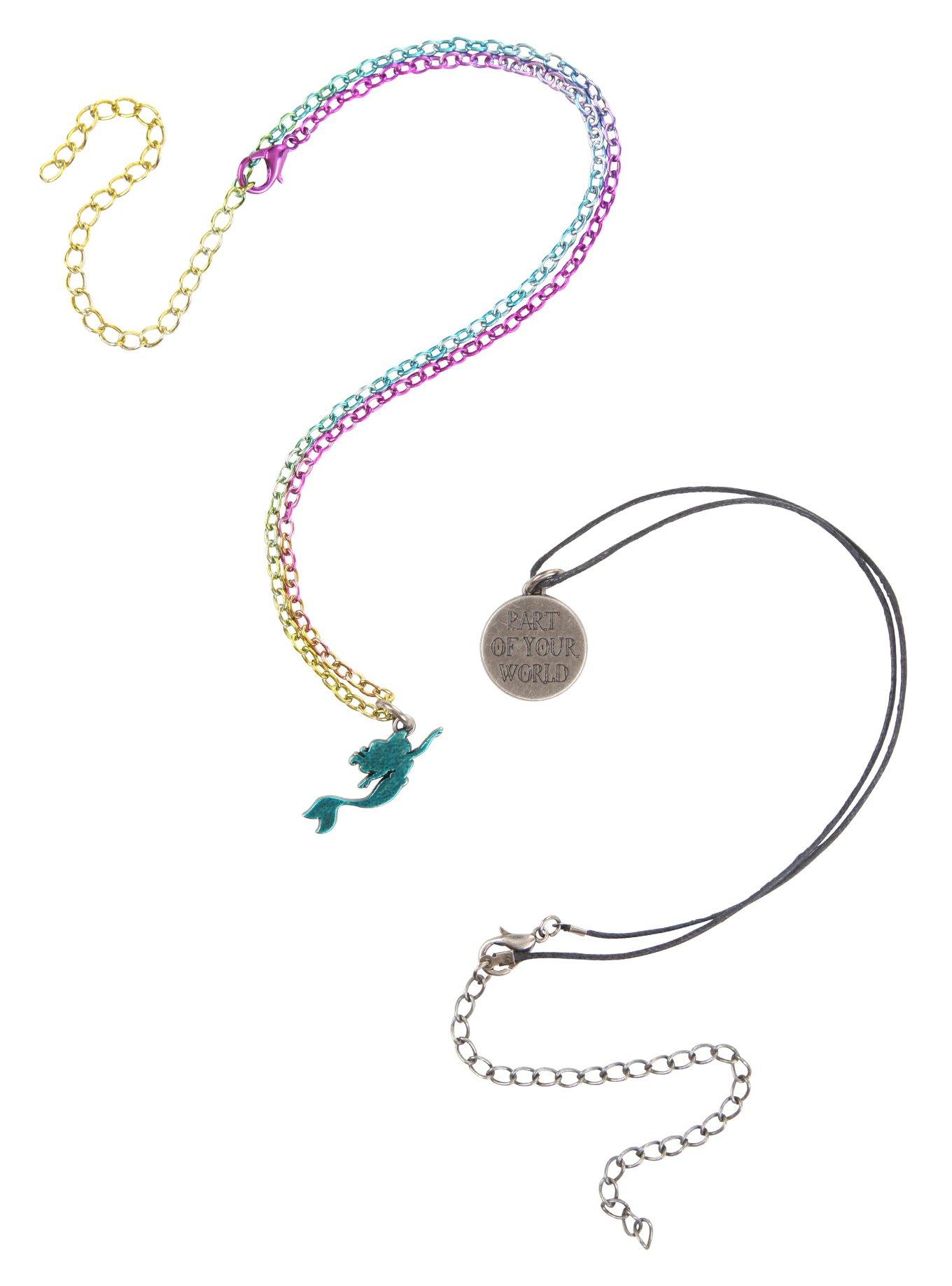 Disney The Little Mermaid Part Of Your World Layer Necklace Set, , alternate