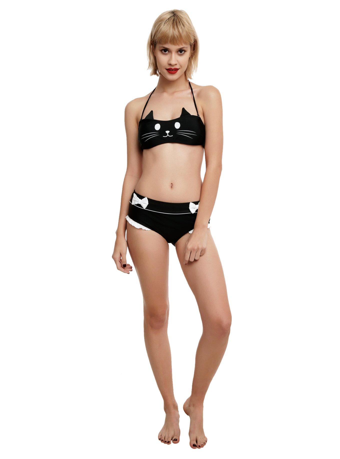 Black Cat Swim Top, , alternate