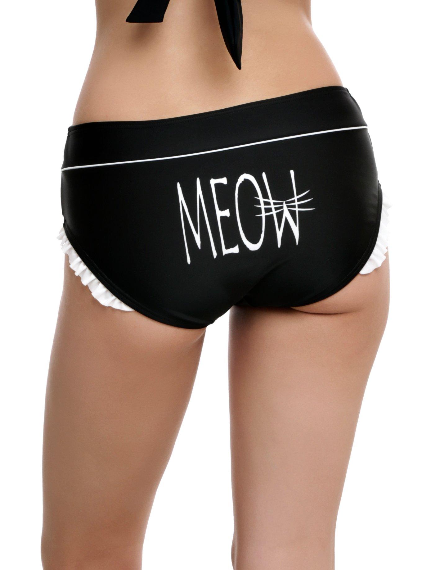 Black Cat Swim Bottoms, , alternate