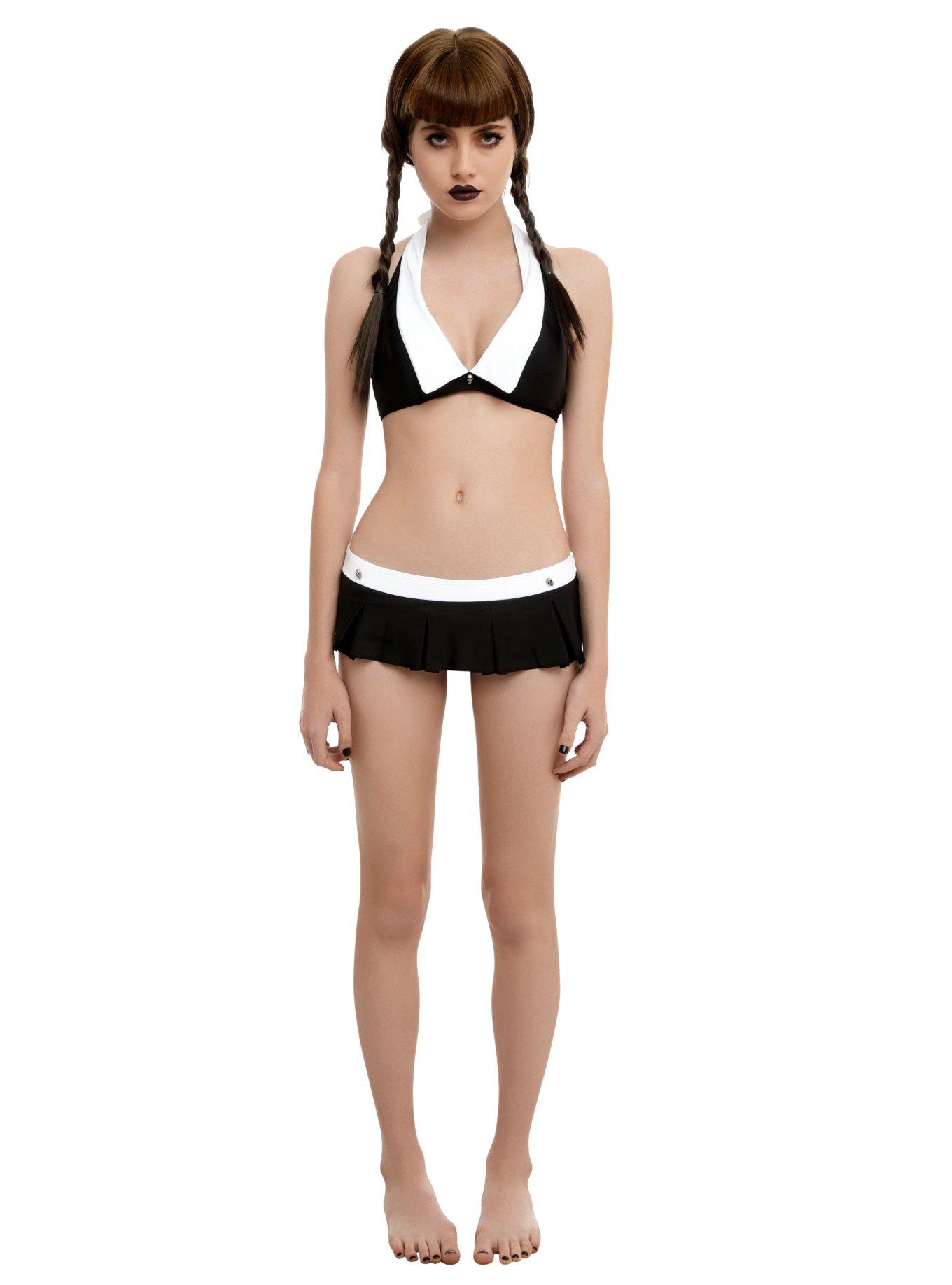 Black & White Sailor Swim Bottoms, , alternate