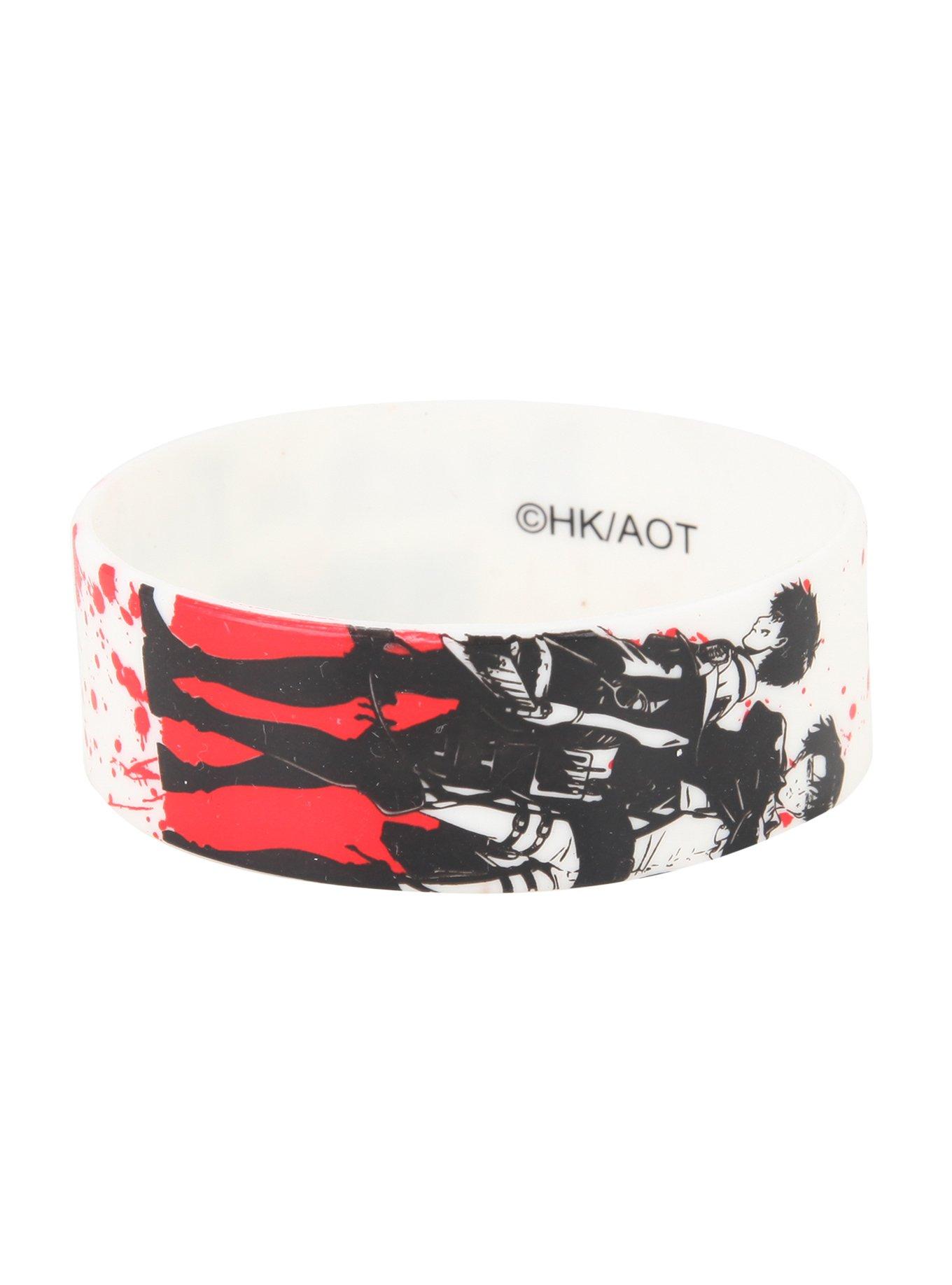 Attack On Titan White Rubber Wristband, , alternate